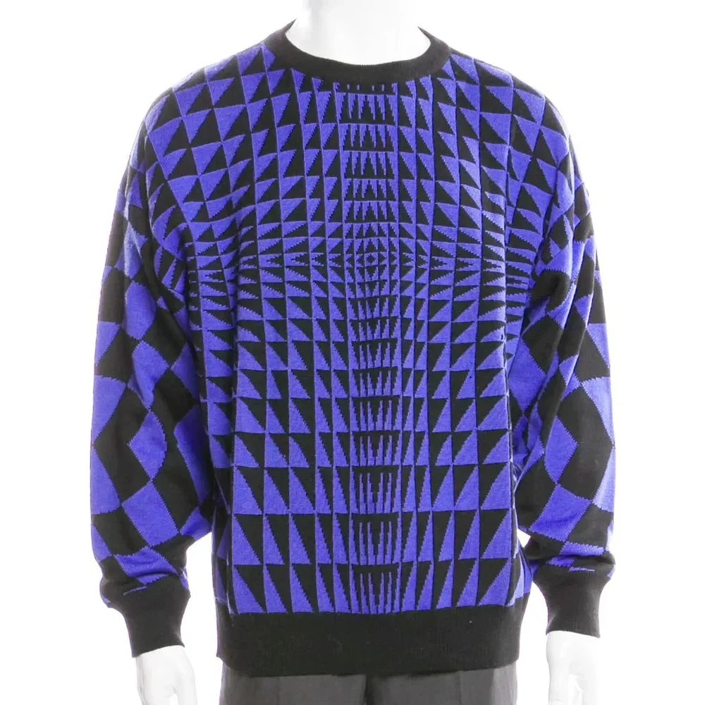 V2 VERSACE CLASSIC PRINTED CREW NECK PULLOVER - SIZE: LARGE - Picture 1 of 13
